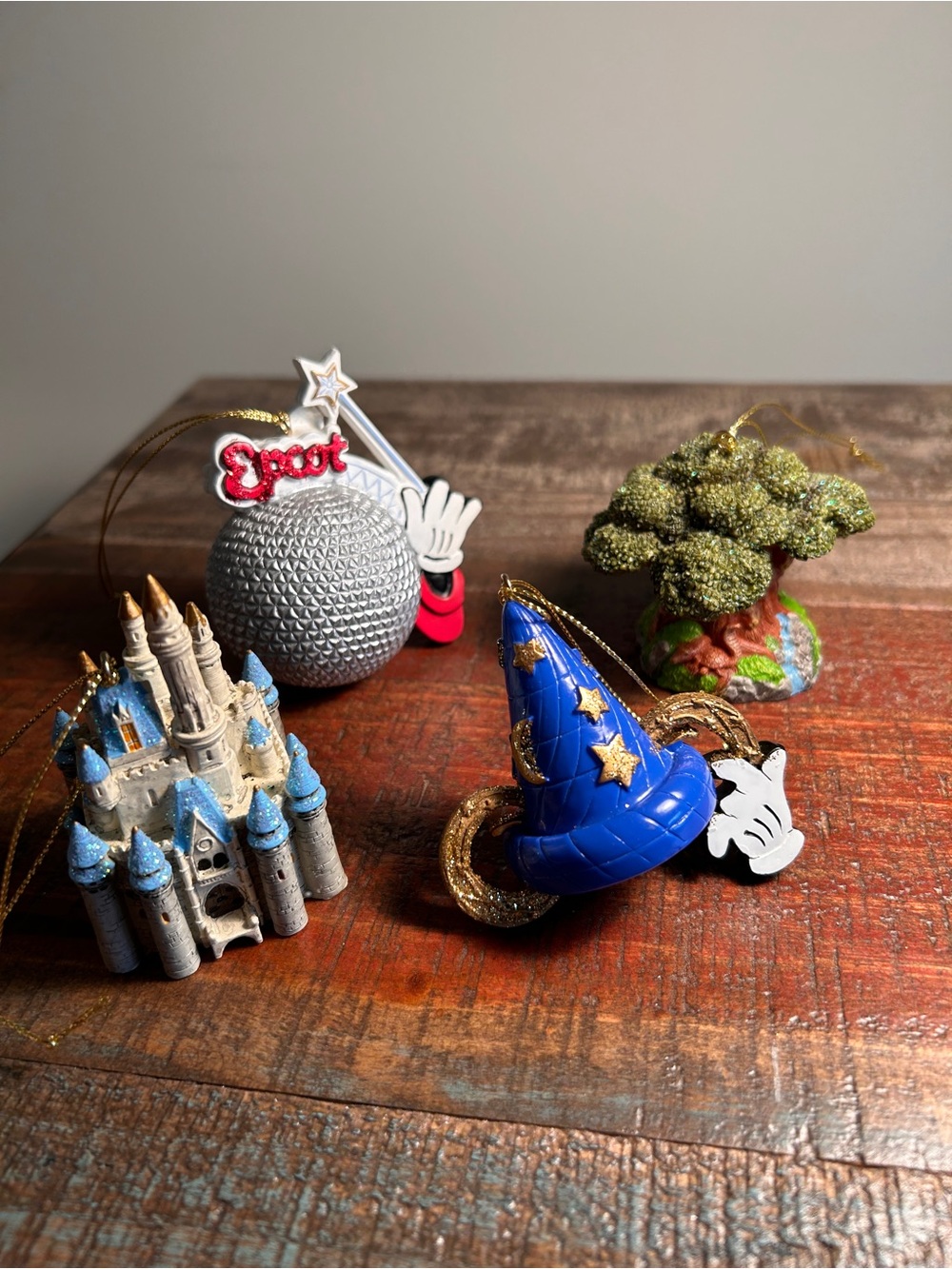 Walt Disney World 4 Parks Ornaments MGM Castle EPCOT, Tree of Life, Cinderella